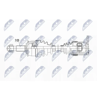 Abbildung von NTY NPW PL 137 Antriebswelle Hinterachse links, rechts 700 OPEL: Mokka / X