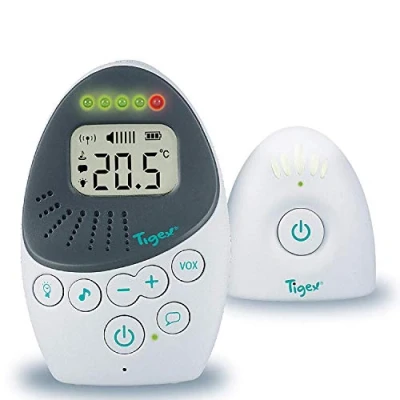 Abbildung von Tigex Babyphone Easy Protect Plus, Babyhörer, wiederaufladbar, mit Eco Modus, Walkie Talkie, Wiegenlied und Nachtlicht