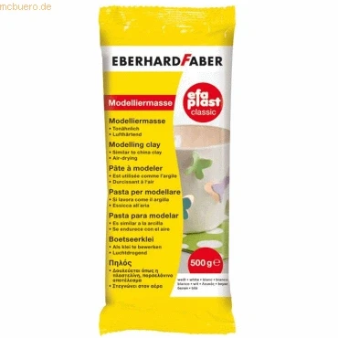 Abbildung von Eberhard Faber 570301 Modelliermasse lufttrocknend weiß, 500 g EFA Plast classic tonbasiert