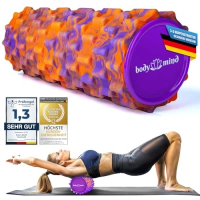 Abbildung von Body &amp; Mind Massagerolle Massageball Fitnessrolle Gymnastikrolle (Sportrolle, Therapierolle), Faszien Training