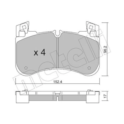 Abbildung von METELLI 22 1251 0 Bremsbelagsatz für Verschleißwarnanzeiger vorbereitet LAND ROVER: Range Rover Sport, Discovery 5, 4
