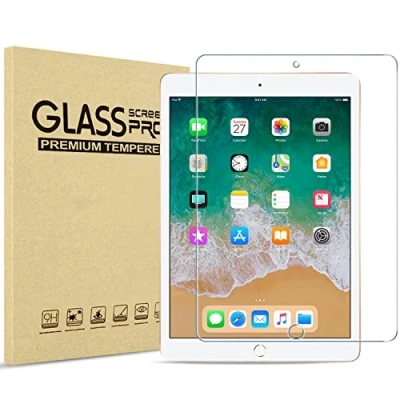 Abbildung von ProCase 1 Stück Schutzfolie für iPad 9,7 Zoll (6. / 5. Generation, 2018/2017) Pro Air 2 Air, 9H Gehärtetem Display Schutz Glas Screen Protector Folie Klar