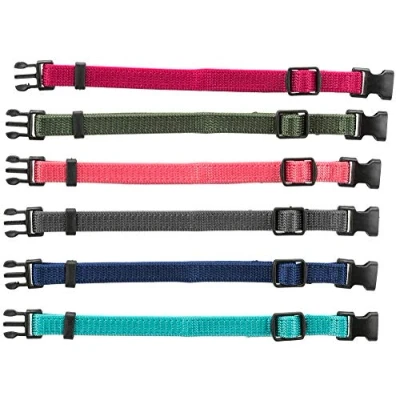 Abbildung von TRIXIE Junior Welpenhalsband Größe SM: Halsumfang 1725 cm/10 mm in fuchsia, grafit, indigo kleines Hundehalsband für kleine bis mittelgroße Hunde, 6er Set zur Gewöhnung, 15552
