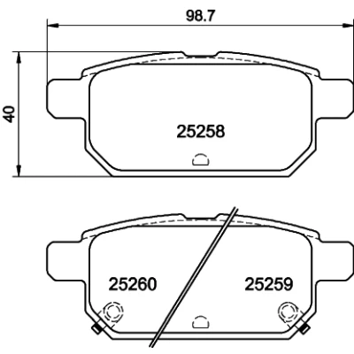 Abbildung von HELLA 8DB 355 015 871 Bremsbelagsatz mit akustischer Verschleißwarnung Zubehör SUZUKI: SWIFT 5, Vitara IV SUV, 4