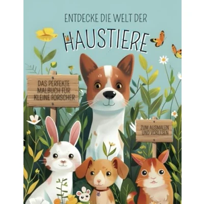 Abbildung von Entdecke die Welt der Haustiere: Das perfekte Malbuch für kleine Forscher!