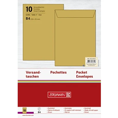 Abbildung von Brunnen Versandtaschen B4 110g/qm gummiert braun VE=10 Stück