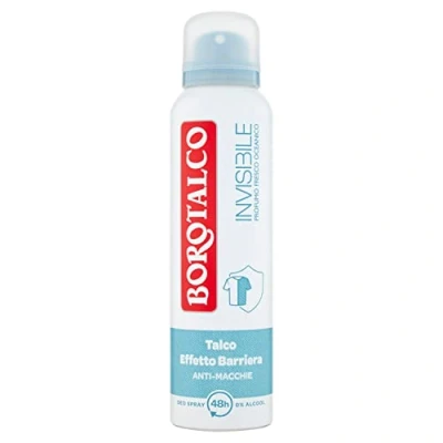 Abbildung von Borotalco, Unsichtbares Deodorant Spray, blau, alkoholfreie Formel mit Talkum, Barriereeffekt, fängt und streifenfrei ab, 48h Wirksamkeit, frischer Ozeanduft 1 Flasche 150 ml