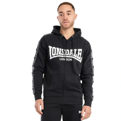 Abbildung von Lonsdale Kapuzen MIT Normale Passform Bigton Sweatjacke, Herren, Größe: Large, Black white
