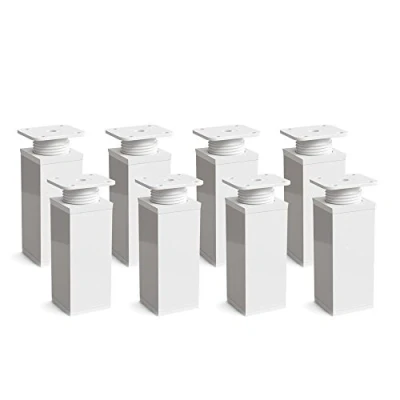 Abbildung von sossai® Möbelfuß Design Möbelfüße, 4er &amp; 8er Set, höhenverstellbar MFV1, Farbe: Weiß, (8 St), Weiß