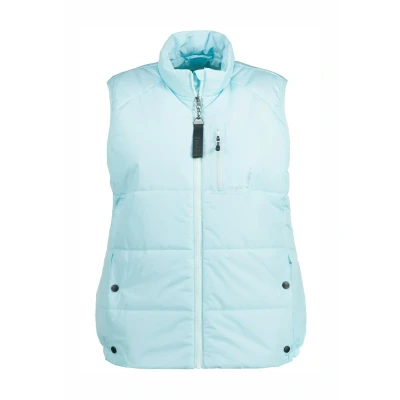 Abbildung von Ulla Popken Damen Steppweste Brusttasche, wasserabweisend Weste, iceblau, 46 48