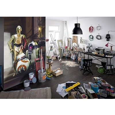 Abbildung von Komar Fototapete &quot;STAR WARS Three Droids&quot;, 184x254 cm (Breite x Höhe), inklusive Kleister