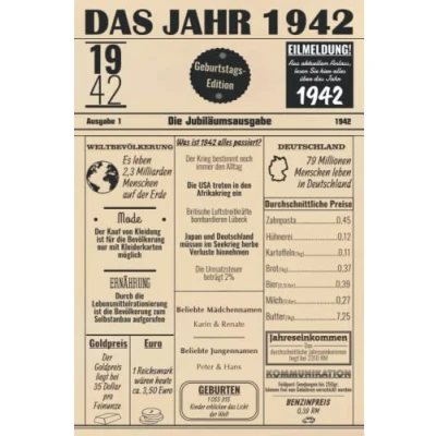 Abbildung von Das Jahr 1942: Notizbuch Mit Cover Im Zeitungsdesign / Jahrgang 1942