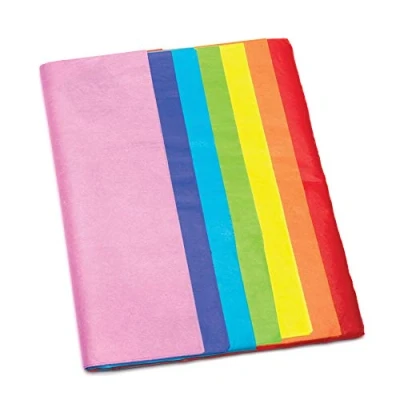 Abbildung von Baker Ross Seidenpapier in Regenbogenfarben (28 Stück) 7 verschiedene zum Verpacken und Verzieren ideal für Kinder Basteln Gestalten, Bastelmaterial Schultüten