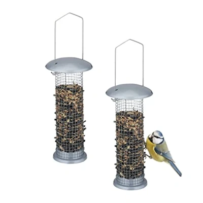 Abbildung von relaxdays Vogelhaus Vogelfutterspender 2er Set zum Aufhängen