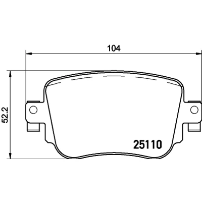 Abbildung von HELLA 8DB 355 021 911 Bremsbelagsatz nicht für Verschleißwarnanzeiger vorbereitet mit Bremssattelschrauben SKODA: Octavia 3 Combi