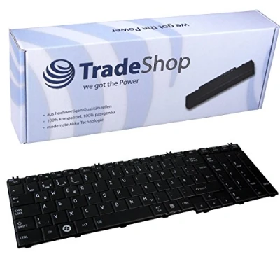 Abbildung von Trade Shop Laptop Tastatur Notebook Keyboard Ersatz Deutsch QWERTZ für Toshiba Satellite MP 09N16D0 698 C660 C660D C670 C670D L650 L650D L655 L670 L675 L675D