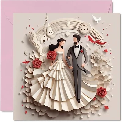 Abbildung von Stuff4 Hochzeitskarten für Paare Kirchenglocken Glückwunsch, glückliches Verlobungsgeschenk, Glückwunschkarte, Well Done Karte, 145 mm x mm, Hochzeitsgrußkarten Paare, Verlobte, Verlobte