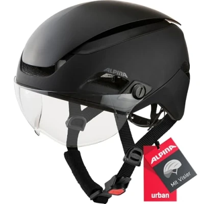 Abbildung von ALPINA ALTONA V Extrem Leichter, Beleuchteter &amp; Belüfteter Fahrradhelm Mit Selbsttönenden Visier Für Erwachsene, black stealth matt, 52 57 cm