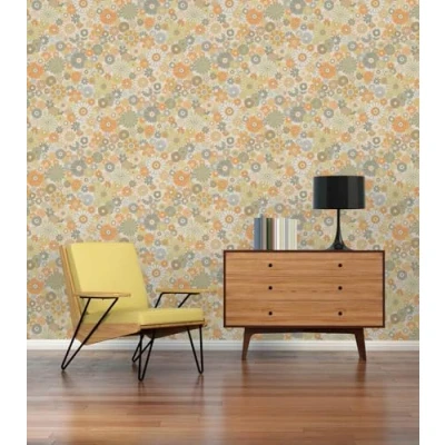 Abbildung von A.S. Création Vliestapete &quot;Retro Chic florale Tapete Mustertapete Retro Blumen&quot;, matt, Vintage für Schlafzimmer Küche Wohnzimmer Floral Design