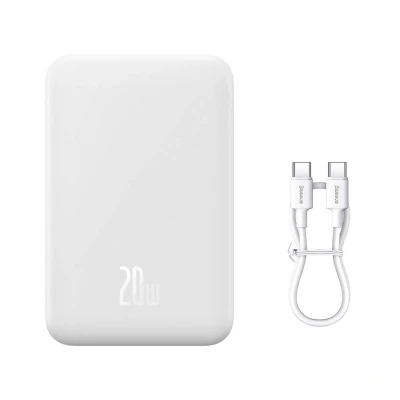 Abbildung von Baseus Magnetic Mini, 20000 mAh, Power Delivery, Wireless charging, 20 W, White