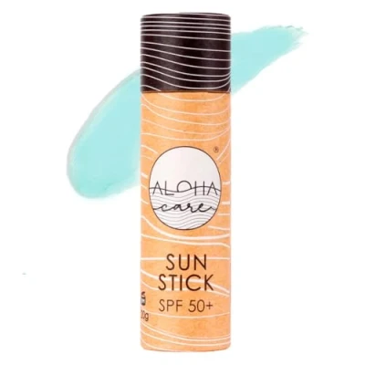Abbildung von Aloha Sun Stick LSF 50+ Gesichtsmineral Sonnenschutz zum Surfen Eco Paper 20g (Seegrün)