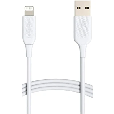 Abbildung von Amazon Basics Verbindungskabel Lightning auf USB A, MFi zertifiziertes Ladekabel für iPhone, weiß, 1.8 m
