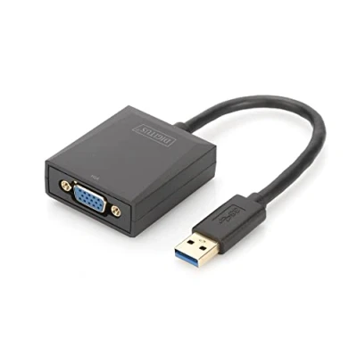 Abbildung von DIGITUS USB 3.0 Grafik Adapter, A zu VGA, Full HD, 1920x1080 Pixel, Kunststoff, Schwarz