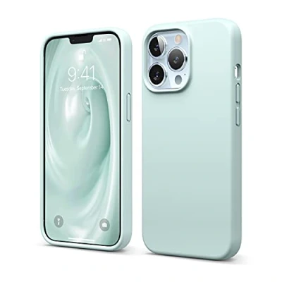 Abbildung von elago Liquid Silikon Hülle kompatibel mit iPhone 13 Pro (6,1 Zoll) Premium Rundumschutz Handyhülle 3 Lagen Stoßfest Futter