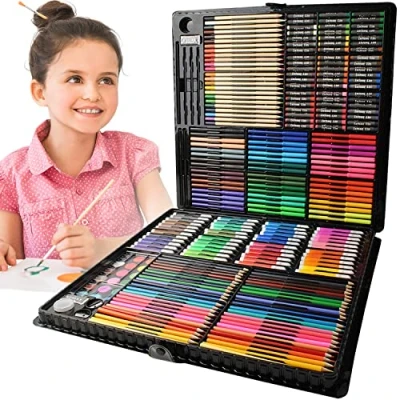 Abbildung von Redfink Malpalette Malset Malkoffer 288 Teile Malkasten Aquarellfarben Ölfarben