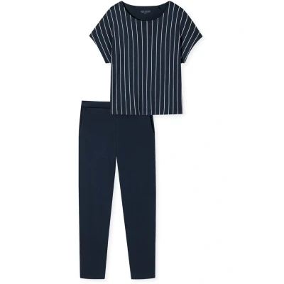 Abbildung von Schiesser Schlafanzug LANG Pyjama, Damen, Größe: 42, Dunkelblau