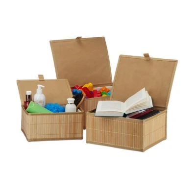 Abbildung von relaxdays Aufbewahrungskorb 3er Set, Natur