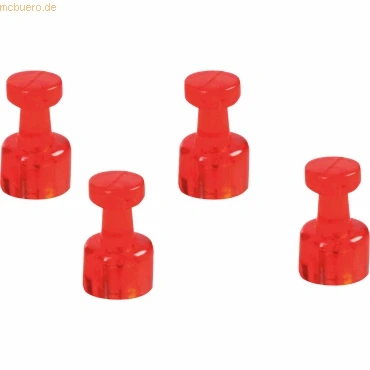 Abbildung von Magnetoplan Magnet Memohalter 1666118 rot 4 Stück