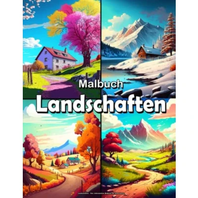 Abbildung von Landschaften Vier Jahreszeiten Malbuch für Erwachsene: Feiern Sie die Schönheit der Natur mit dem Anti Stress und Entspannungs „Landschaften“