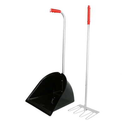 Abbildung von Kerbl Mistboy Komplett mit Harke Schwarz 90cm