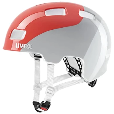 Abbildung von uvex hlmt 4 leichter Fahrradhelm für Kinder individuelle Größenanpassung optimierte Belüftung grapefruit grey 51 55 cm