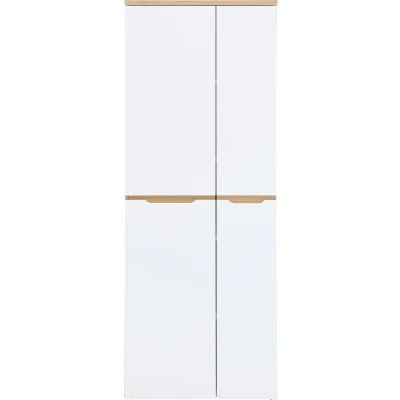 Abbildung von Memphis Aktenschrank in Weiß, Artisan Eiche Optik Moderner Büroschrank mit 2 Türen 75 x 197 38 cm (B/H/T)