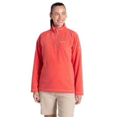 Abbildung von Craghoppers Damen Miska VI Halber Reißverschluss Fleece Pullover Sweatshirt, Tief Koralle, 12