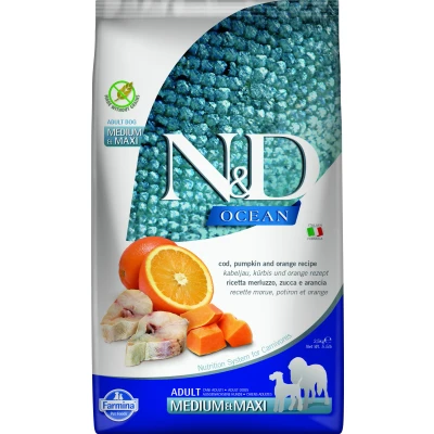 Abbildung von N&amp;D OCEAN DOG Adult M/L Kabeljau &amp; Kürbis Orange varianten 2,5 kg