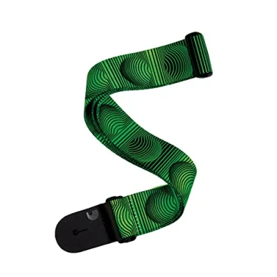 Abbildung von D&#039;Addario Polyester Guitar Strap Optical Art Green Orbs