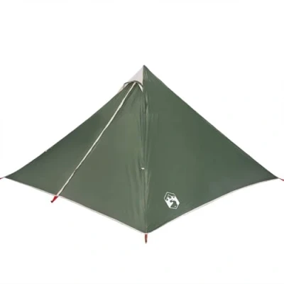 Abbildung von vidaXL Tipi Familienzelt 7 Personen, Campingzelt mit Steckverbindungssystem, Tipizelt Reißverschluss, Gruppenzelt Zelt, Grün 185T Polyester