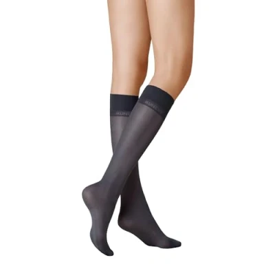 Abbildung von KUNERT Damen Kniestrümpfe Satin Look 40 weicher Bund DEN Marine 0880 39 42