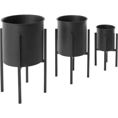 Abbildung von andas Übertopf &quot;Pajala&quot;, (3er Set), aus Metall, schwarz, grau