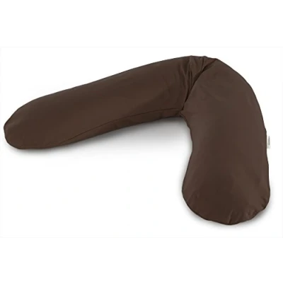 Abbildung von Theraline Ersatzbezug für Das Original Schwangerschaftskissen &amp; Stillkissen, Stillkissen Bezug 190 cm, Jersey aus 100% Baumwolle, Farbe: Dunkelbraun