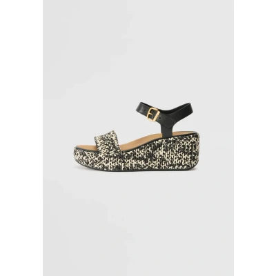 Abbildung von Fitflop Schwarze gewebte Ledersandalen