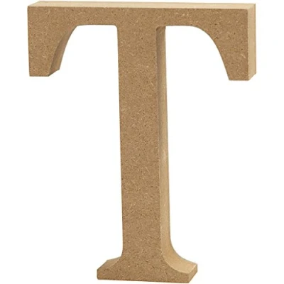 Abbildung von Creativ &quot;T&quot; MDF Buchstabe, braun, 13 x 2 cm