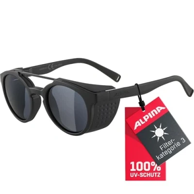 Abbildung von ALPINA GLACE Verspiegelte und Bruchsichere Sonnenbrille Mit 100% UV Schutz Für Erwachsene, all black matt, One Size
