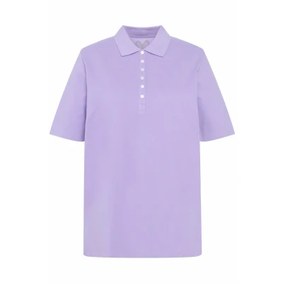 Abbildung von Ulla Popken Poloshirt, Damen, Größe: 50/52, Pale lilac