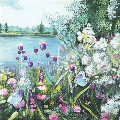 Abbildung von 20 Servietten Ein Tag am See Natur Urlaub Tischdeko 33x33cm