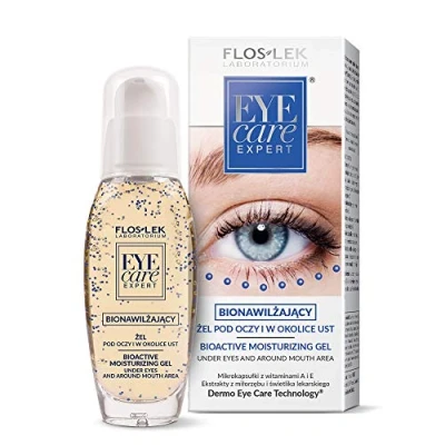 Abbildung von FLOSLEK Bio Feuchtigkeits Gel für Augensäcke und den Mundbereich 30 ml Befeuchtet, Strafft Glättet Pflege Zarte Haut um die Augenpartie jede Altersgruppe geeignet