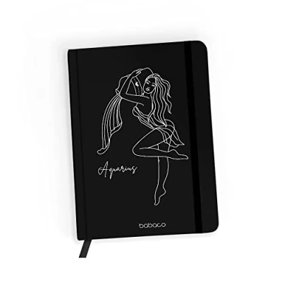 Abbildung von ERT GROUP Original und offiziell lizenziert von Babaco Notizbuch, Muster Zodiac Woman 011 black, mit liniertes Papier, A5